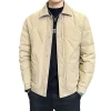 A light and thin down jacket for men's autumn and winter, a new style of men's casual lapel business casual youth warm solid color men's coat Item Picture